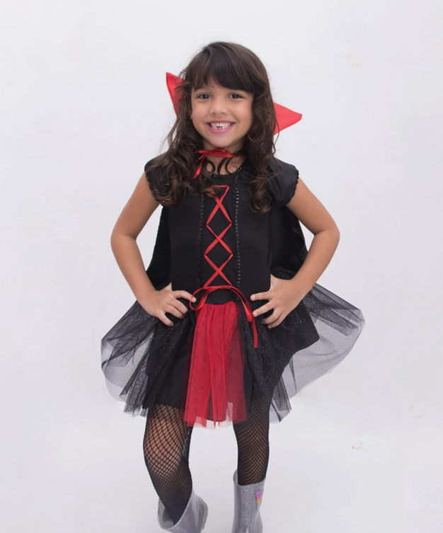 Fantasia Vampira Katrina Infantil - Halloween